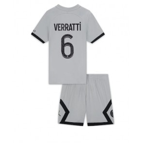 Paris Saint-Germain Marco Verratti #6 kläder Barn 2022-23 Bortatröja Kortärmad (+ korta byxor)